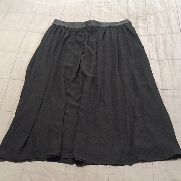New express black chiffon maxi leather trim skirt - Picture 1 of 8